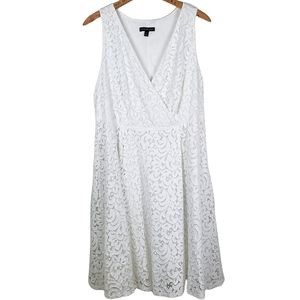 Lane Bryant White Lace Midi Dress